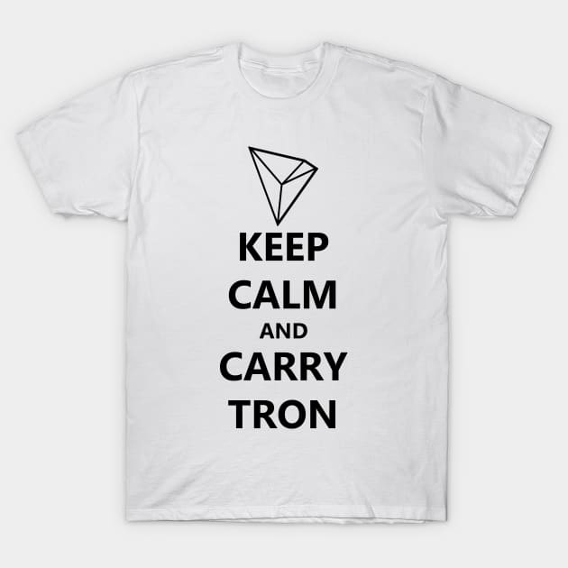 Keep Calm and Carry Tron (Black Text) T-Shirt by DLLN